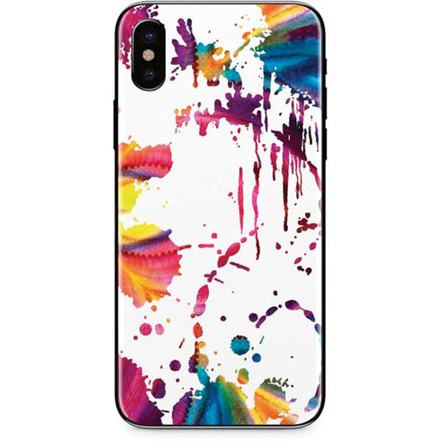 Chromatic Splatter White iPhone X Skin