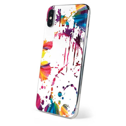 Chromatic Splatter White iPhone X Skin