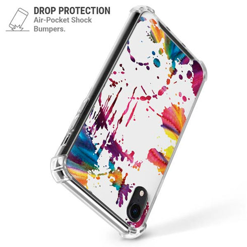 Chromatic Splatter White iPhone XR Clear Case