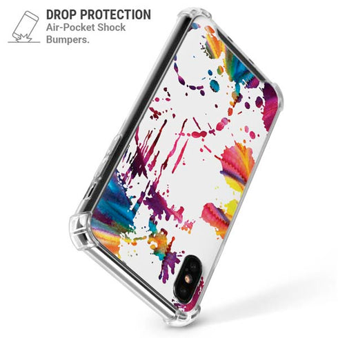 Chromatic Splatter White iPhone XS Max Clear Case