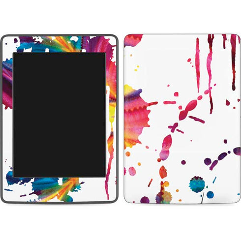 Chromatic Splatter White Amazon Kindle Skin