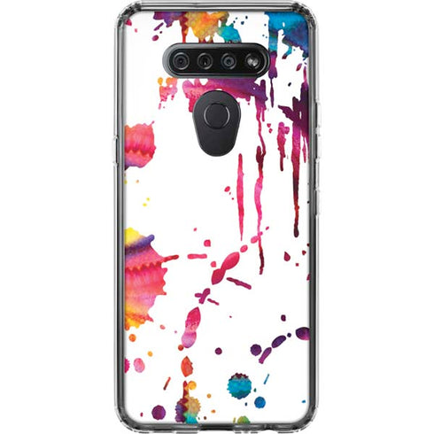 Chromatic Splatter White LG K51/Q51 Clear Case