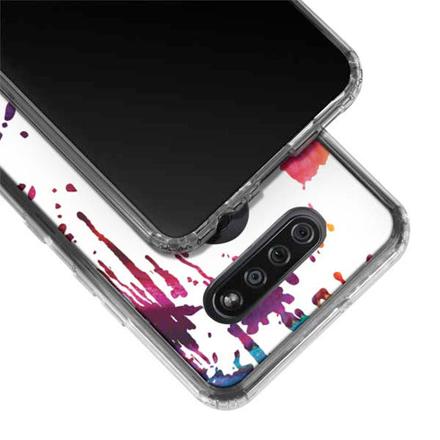 Chromatic Splatter White LG K51/Q51 Clear Case