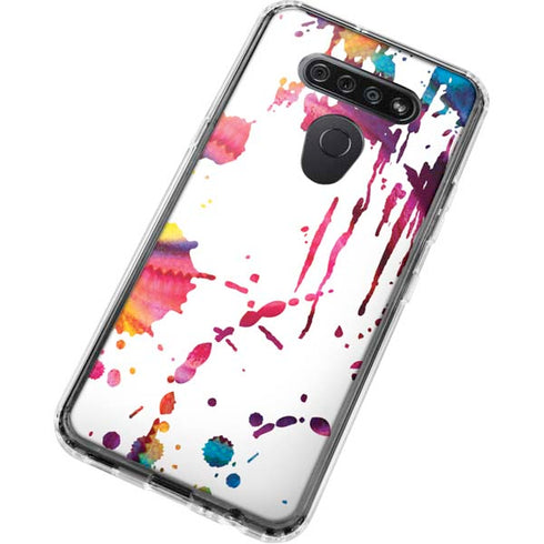 Chromatic Splatter White LG K51/Q51 Clear Case