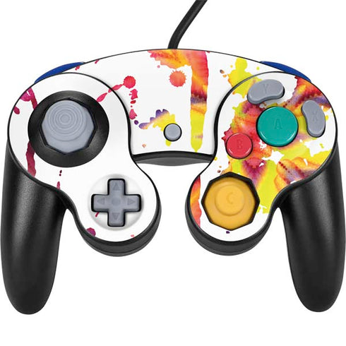 Chromatic Splatter White Nintendo GameCube Controller Skin