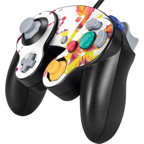 Chromatic Splatter White Nintendo GameCube Controller Skin