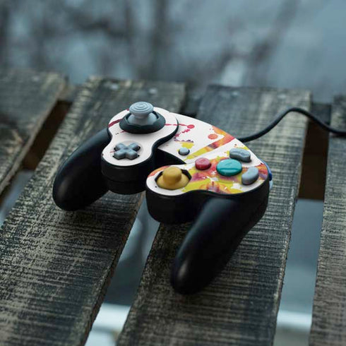 Chromatic Splatter White Nintendo GameCube Controller Skin