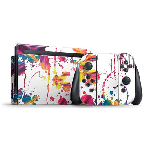 Chromatic Splatter White Nintendo Switch Bundle Skin