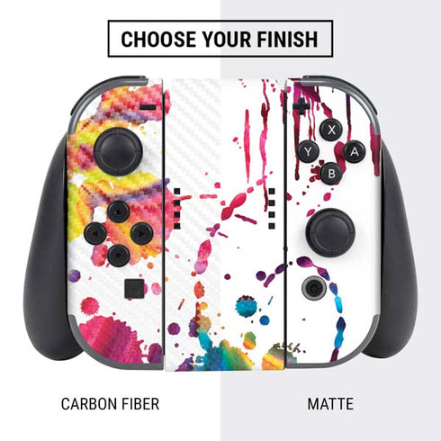 Chromatic Splatter White Nintendo Switch Bundle Skin