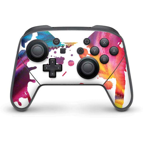 Chromatic Splatter White Nintendo Switch Pro Controller Skin
