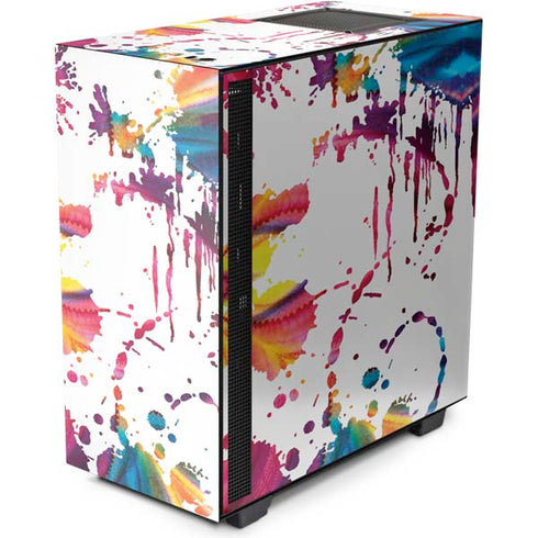 Chromatic Splatter White NZXT H510 Compact ATX Mid-Tower Case Skin