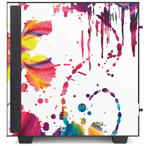 Chromatic Splatter White NZXT H510 Compact ATX Mid-Tower Case Skin