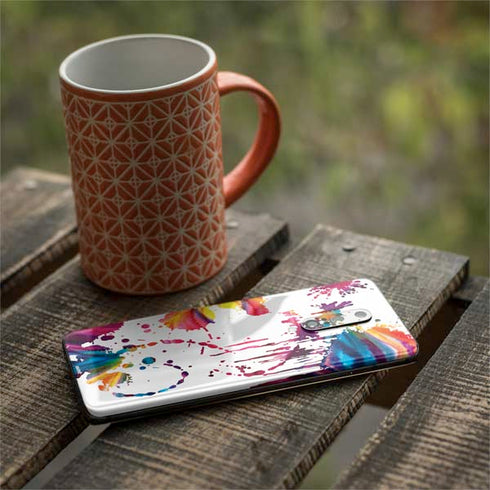 Chromatic Splatter White OnePlus 7 Pro Skin