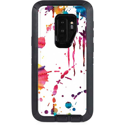 Chromatic Splatter White Otterbox Defender Galaxy Skin