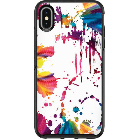 Chromatic Splatter White Otterbox Symmetry iPhone Skin