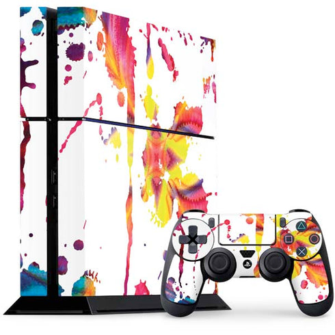 Chromatic Splatter White PS4 Console and Controller Bundle Skin