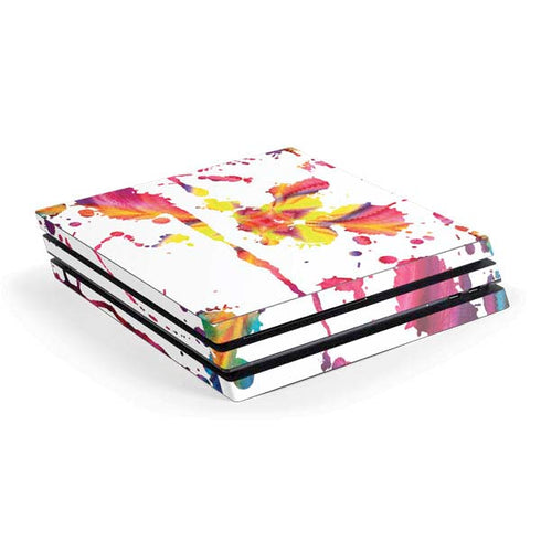 Chromatic Splatter White PS4 Pro Console Skin