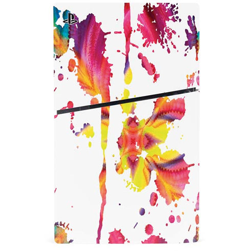 Chromatic Splatter White PS5 Slim Digital Edition Bundle Skin