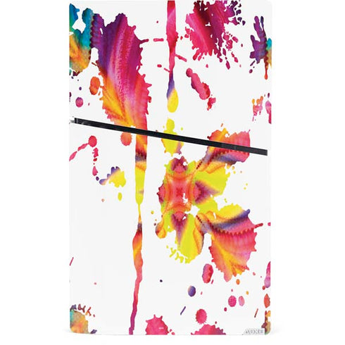 Chromatic Splatter White PS5 Slim Digital Edition Console Skin