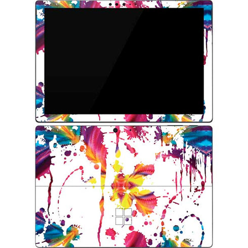 Chromatic Splatter White Surface Pro 7 Skin