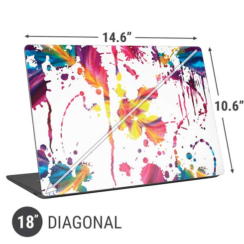 Chromatic Splatter White Universal Laptop 18in (14.6 x 10.6in) Skin