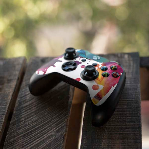 Chromatic Splatter White Xbox One Controller Skin