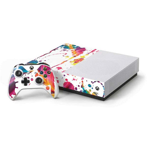 Chromatic Splatter White Xbox One S All-Digital Edition Bundle Skin