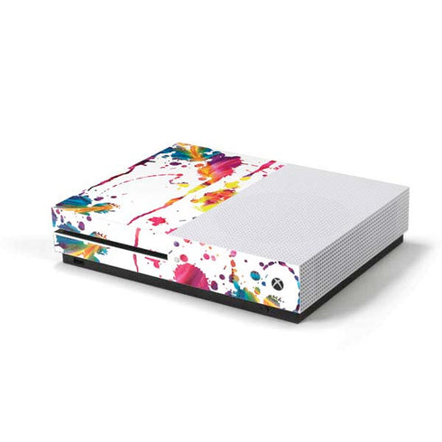 Chromatic Splatter White Xbox One S Console Skin