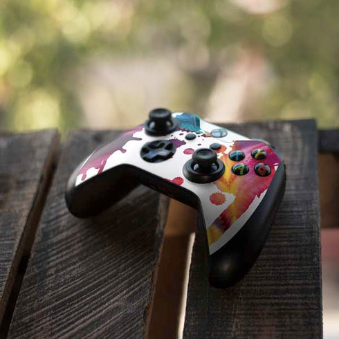 Chromatic Splatter White Xbox One S Controller Skin