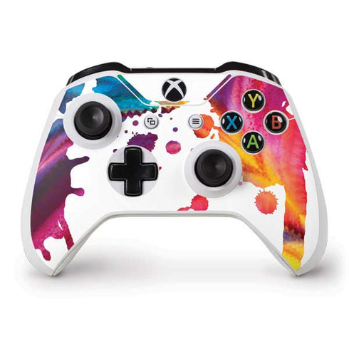 Chromatic Splatter White Xbox One S Controller Skin