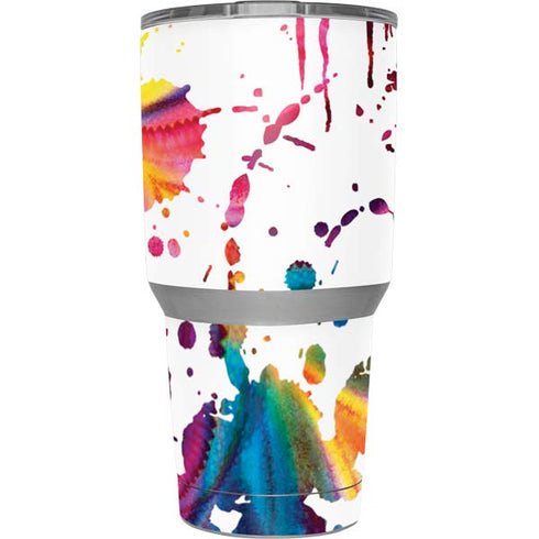 Chromatic Splatter White Yeti 30oz Rambler Tumbler Skin