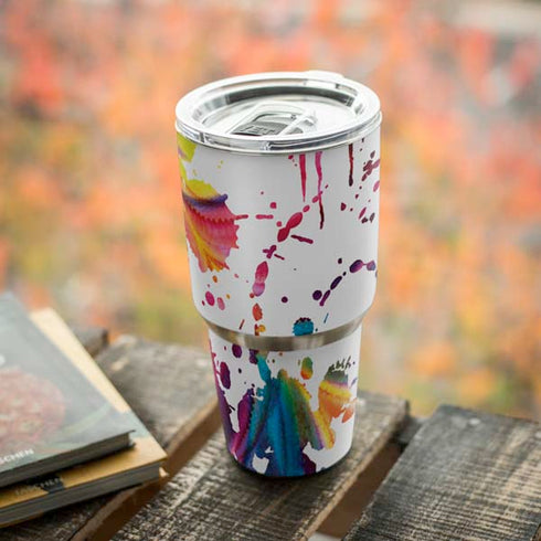 Chromatic Splatter White Yeti 30oz Rambler Tumbler Skin