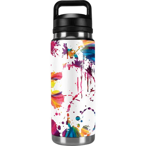 Chromatic Splatter White YETI Rambler 26oz Bottle Skin