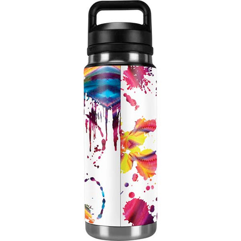 Chromatic Splatter White YETI Rambler 26oz Bottle Skin