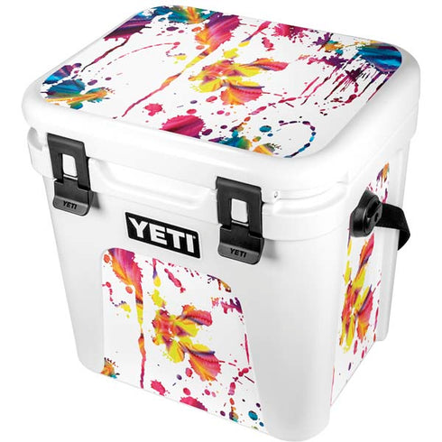 Chromatic Splatter White YETI Roadie 24 Hard Cooler Skin