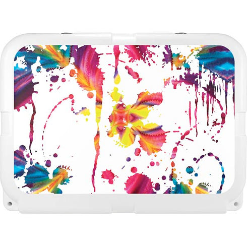 Chromatic Splatter White YETI Tundra 35 Hard Cooler Skin