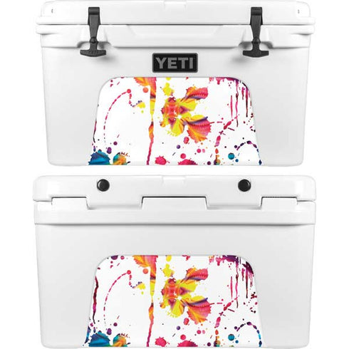 Chromatic Splatter White YETI Tundra 45 Hard Cooler Skin
