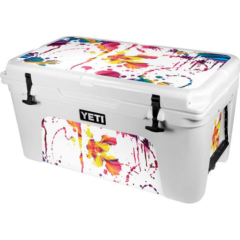 Chromatic Splatter White YETI Tundra 65 Hard Cooler Skin