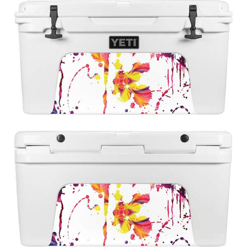 Chromatic Splatter White YETI Tundra 65 Hard Cooler Skin