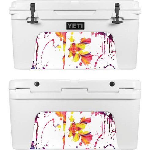 Chromatic Splatter White YETI Tundra 75 Hard Cooler Skin