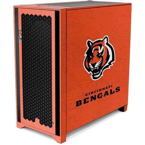 NFL Cincinnati Bengals - Alternate Distressed Corsair 4000D Tempered Glass Mid-Tower ATX Case Skin