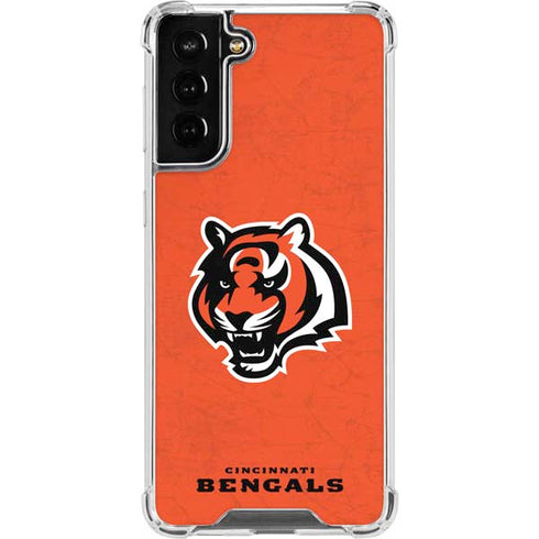 NFL Cincinnati Bengals - Alternate Distressed Galaxy S21 FE Clear Case