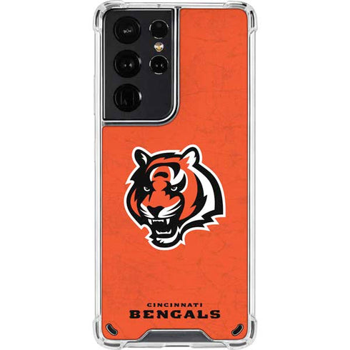 NFL Cincinnati Bengals - Alternate Distressed Galaxy S21 Ultra 5G Clear Case