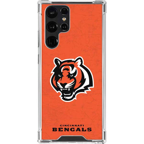 NFL Cincinnati Bengals - Alternate Distressed Galaxy S22 Ultra Clear Case