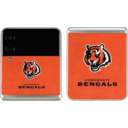 NFL Cincinnati Bengals - Alternate Distressed Galaxy Z Flip3 5G Skin