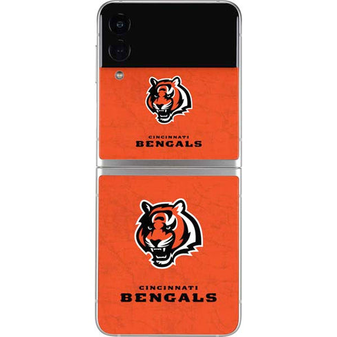 NFL Cincinnati Bengals - Alternate Distressed Galaxy Z Flip3 5G Skin