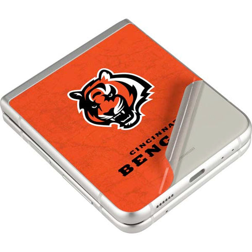 NFL Cincinnati Bengals - Alternate Distressed Galaxy Z Flip3 5G Skin