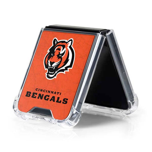 NFL Cincinnati Bengals - Alternate Distressed Galaxy Z Flip5 5G Clear Case