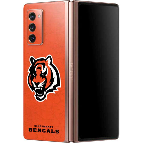 NFL Cincinnati Bengals - Alternate Distressed Galaxy Z Fold2 5G Skin