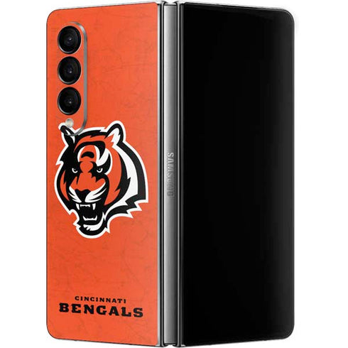 NFL Cincinnati Bengals - Alternate Distressed Galaxy Z Fold4 5G Skin
